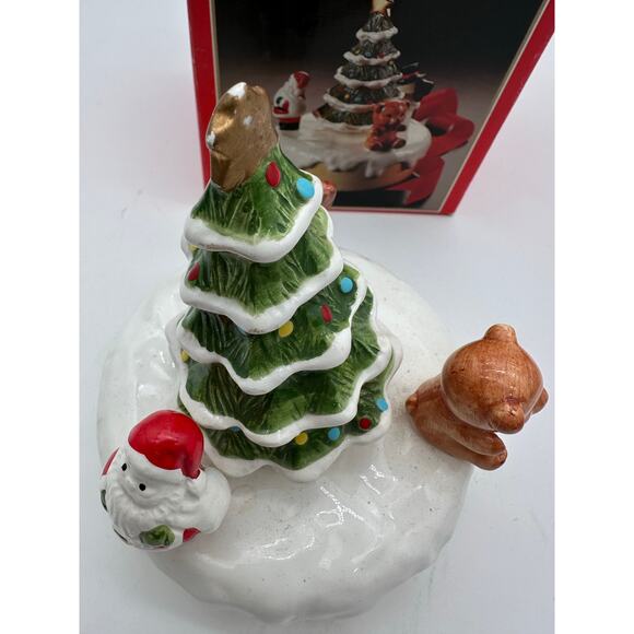 Revolving Christmas music retro vintage music box tree santa snowman bear - Picture 7 of 7